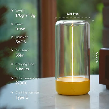 AUGE LIGHT Mini Minimalist Table Lamp Cordless LED Desk Lamp Rechargeable Modern Night Lights Portable Nightstand Lamps Unique Ambient Light Mood Lighting for Bedroom, Beside, Nursery