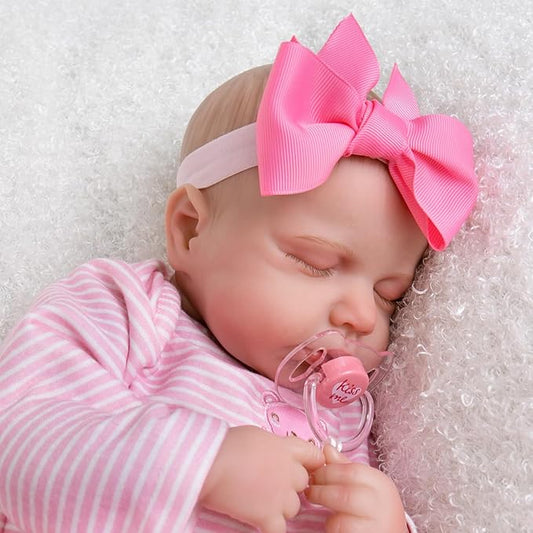 Aori Reborn Baby Dolls Girl - 20 Inch Realistic Newborn Sleeping Weighted Cloth Body Lifelike Baby with Hand-Painted Features & Pink Outfit Set - Cuddle Weighted Doll, Gift for Collectors & Kids 3+