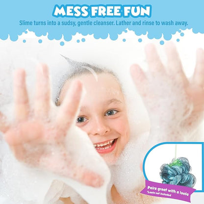 Tub Works® Bath Slime Kids Body Wash, Variety 4 Pack | Gooey, Playful Texture with Fresh, Fruity Scents | Dermatologist Tested | Sensory Fun Bath Toys for Toddlers & Kids | Colorful Slime Kids Soap