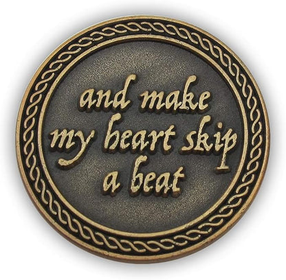 Bulk Set of 3 Romantic Love Expression Coins, You Rock My World, & Make My Heart Skip a Beat, Anniversary Pocket Tokens for Date Night, Love Gift for Men & Women, from Him or Her