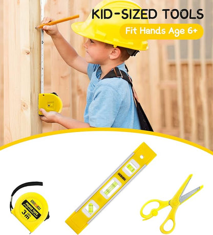DOWELL Kids Tool Set with Tool Bag including Real Metal Hand Tools for Boys& Girls, Children&Junior Learning Tool Kit for Home DIY, Age 8+