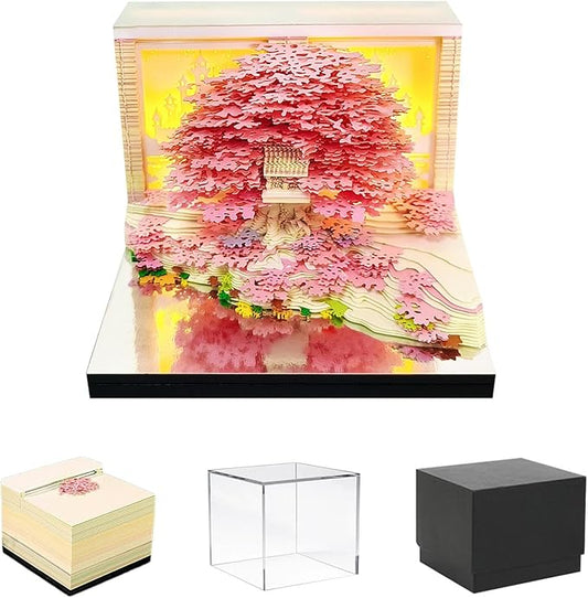 3d Calendar 2026,The Combination Of Paper Carved Lights And Artistic Creativity,Flower Sea Treehouse 3d Calendar,Suitable For Note Taking,Decorative Ornaments,Holiday Gifts