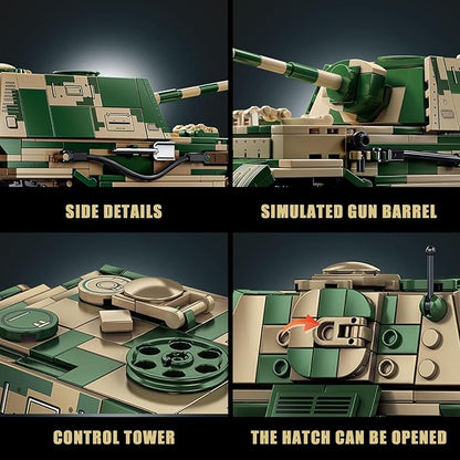 Elefant Tank Destroyer Building Set for Adults-Compatible with Lego Military, Collectible Army Model, Gift Ideal for Military Enthusiasts (826 PCS)