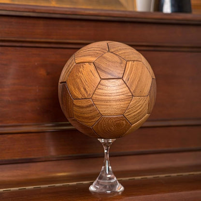 3D Wooden Soccer Puzzle, Handmade DIY Football Puzzle Gift for Kids, World Cup Souvenirs, Luxury Home Decoration Ball Ornaments, Decor for Bedroom, Living Room, Office - Solid Teakwood