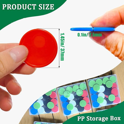 100 PCS Plastic Poker Chips Set, 1.45 Inch Colored Bingo Game Chips, Casino Chip for Game Tokens, Math Learning Counters for Ki ds Classroom, Blackjack, Party or Family Poker Card Games, Texas Hold'em