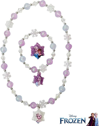LUV HER Girls Jewelry Set - Dress Up Toy Jewelry Box Set with Bead Necklaces, Bracelets, and Rings - Frozen Play Accessories - Ages 3+