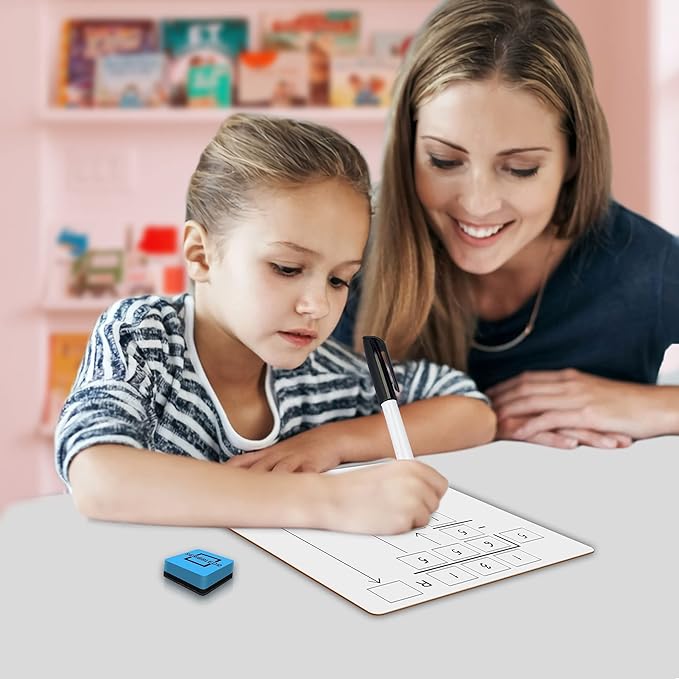 SCRIBBLEDO 10 Pack Dry Erase Division White Boards 9 x 12 Inch Whiteboards Double Sided Math Manipulatives Long Division Lapboards for Kids Students Classroom and Home 10 Whiteboard Erasers Included