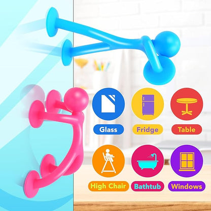 OleOletOy Suction Fidget Toys for Kids: 42 Pack Suction Cup People Toys - Sensory Toys for Autism Kids Calming - Quiet Fidgets for Classroom Prizes - Gifts for Stocking Stuffers Goodie Bag Party Favor