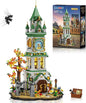 Magic Clock Tower Building Set with Light, 1566 PCS Big Medieval Castle House Construction Model with Owl & Garden, Home Decor Building Block Kit, for Adults Teens Boys Girls 12+
