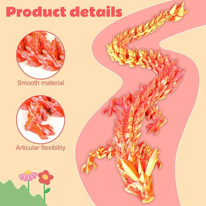 Dragon Eggs with Dragon Inside, 3D Printed Surprise Funny Gifts for Kids, Articulated Dragon Fidget Toys for Adults, Executive Desk Toys Office Room Décor (Orange Red, M-Size)