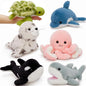 MaoGoLan 6Pcs Sea Animal Plush Toys Ocean Stuffed Animals for Kids, Large Bulk Party Favors with 10'' Plush Whale Shark Turtle Seal Orca Octopus, Classroom Decorations Christmas Valentine's Day Gifts