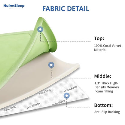 Play Mat for Babies Toddlers,1.3" Thick Elasti-Foam Anti-Fall Cushion Mat for Kids Room,28×72 Bedroom Bedside Rugs,Water-Repellent Soft Coral Velvet(Light Green)