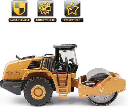 1/50 Scale Diecast Road Roller Toy, Metal Construction Vehicles Model Toy for Kids (Road Roller)