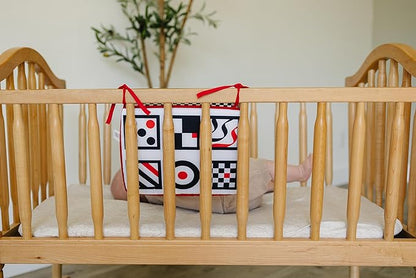 Genius Baby Toys Tummy Time Mirror for Babies 0-6 Months - Double-Sided with High Contrast Images - Baby Floor Mirror Can Be Used in Crib - No Hard Edges - Black White and Red