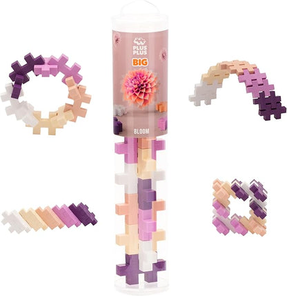 PLUS PLUS Big – 15 Piece Bloom Mix – Construction Building Stem/Steam Toy, Interlocking Large Puzzle Blocks for Toddlers and Preschool, Open Play Tube