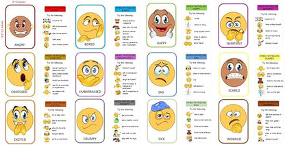Thought-Spot Emotions Canvas Activity Set Social Learning Activity Game for Kids Make Faces Describe Express Feelings 2 Canvases 12 Double Sided Emotion Cards 55pc Facial Expressions Preschool