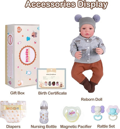 BABESIDE Lifelike Reborn Baby Dolls Boy, 20 Inch Realistic Doll for Boy Newborn Real Life Poseable Soft Vinyl and Cloth Body Baby Dolls with Clothes and Toy Gift for Kids Age 3+