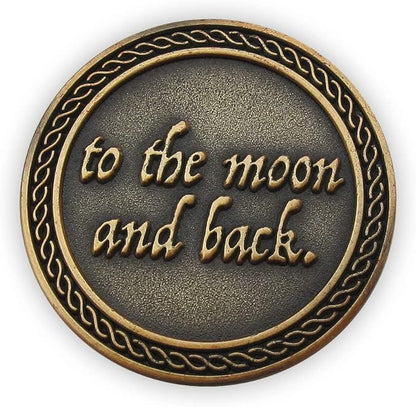 Romantic Love Expression Coins, I Love You To The Moon & Back, Anniversary Pocket Tokens for Date Night, Love Gift for Men & Women, From Him or Her