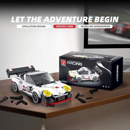 VGD Car Building Sets With Display Case, Classic Model Kits Speed Building Blocks Set, Cool Collectible Super Race Kit Birthday Gifts for Adults Sportscar Lovers Kids - 326PCS