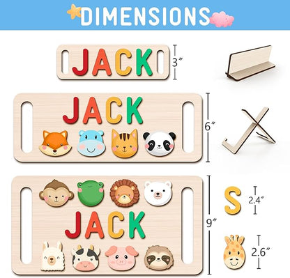 Newly Upgraded Personalized Name Puzzle for Kids, Custom Name Puzzle Personalized Baby Gifts 1st Birthday for Boys Girls Montessori Toys Nursery Decor Toddler Educational Toys