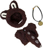17CM Doll Clothes Set Brown Hood + Brown Jumpsuit + Gold Tag Necklace, Fashion Cute Dress-Up Clothes for Doll Accessories Outfit(No Doll Included)(LBB Clothes 1)