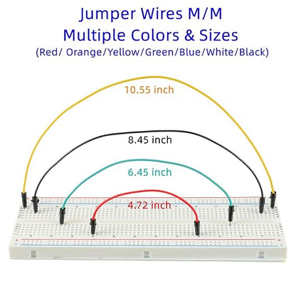 BOJACK 130 Pcs Flexible Breadboard Jumper Wires