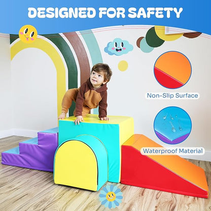 New Bounce Toddler Climbing Toys - Soft Play Set for Kids - Foam Climbing Blocks - Safe Soft Gym Equipment - Great for All Ages