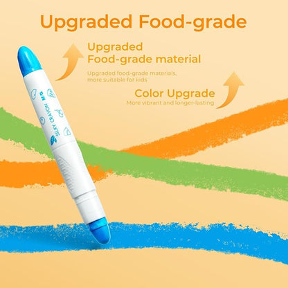 M&G 12 Colors Upgraded Food-grade Paint Sticks, Washable, Non- Toxic, Super Quick Drying, Tempera paint sticks for kids and student