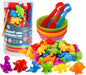 Counting Toys Matching Game for Kids with Sorting Bowls Sensory Toys Color Classification Game Set Early Learning Toddler Preschool Montessori Educational Toys for 3 4 5 Years Old-Dinosaurs