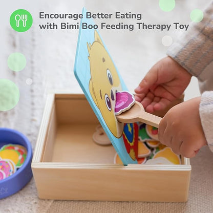 Bimi Boo Wooden Feeding Toy - Montessori Scooping Toy for Toddlers 1-4+ - Fine Motor Skills Pretend Play Food Set for Kids (27 Various Foods, a Spoon, Bowl)