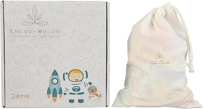 Toddler 30 Piece Stacking Wood Blocks Space Gift - Montessori 2 Year Old Fine Motor Skills Toy Learning Stacking Shape Sorter Sensory Preschool Busy Journey to the Moon (Block Set, Wood)