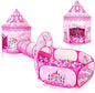 3pc Kids Play Tent for Girls with Ball Pit, Crawl Tunnel, Princess Tents for Toddlers, Baby Space World Playhouse Toys (3PC Princess Dream Tent)