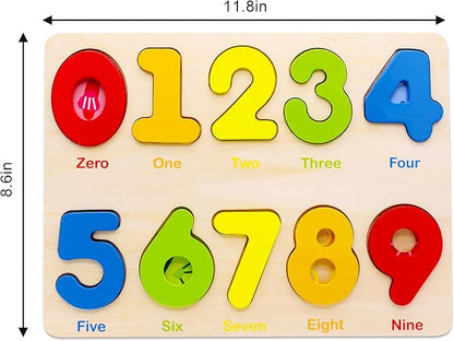 You&Xi Toddler Puzzles for Kids Age 3-4 Years Old-Wooden Number Preschool Puzzles
