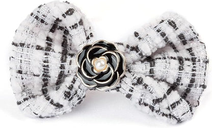 17cm Doll Clothes for Labubu - Luxury Chic Style Set for 17cm Dolls, Premium Doll Outfit with Accessories - White Plaid Tweed Dress + Black Necktie + Plaid Bow (Clothes Only)