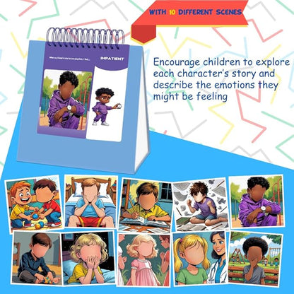 Thought-Spot I Know What to Do Expressive Faces feelings flip book for kids - Emotion Chart for Kids Reinforces Positive Behavior Serves as Emotions Wheel or Feelings Chart (Expressive Faces Flipbook)