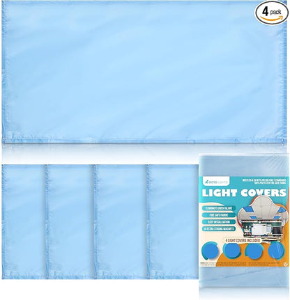 Fluorescent Blue Light Covers for Ceiling Lights - Magnetic Cover for Fluorescent Or LED Fixture - Must Haves for Teacher Supplies - Classroom, Home, Office Decor - Sensory Filters Overhead Lighting