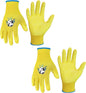 HANDLANDY 2 Pairs Kids Gardening Gloves, Toddler Children Garden Yard Work Outdoor Playing Gloves, Rubber Coating, for Girls Boys Youth (Size M, Yellow)