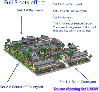 Architecture Chinese Style of Suzhou Garden,Set 1 Front Courtyard, Micro Block,Classical Famous Building Block Set,4222 PCS for Adults and Teens