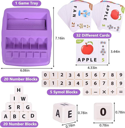 Matching Letter Games for Kids Ages 4-8,Learning & Education Toys for Preschool Boys Girls Spelling/Reading/Math Learning/Word Recognition,Birthday Gifts Educational Toys for Kindergarten Kids, Purple
