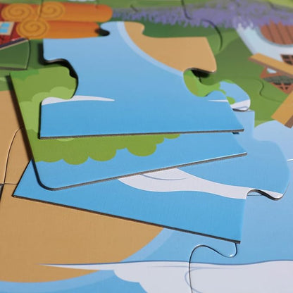 Farm Floor Puzzle for Kids 3-5: Educational Jigsaw Farm Scene - 48-Piece Large Puzzle 36 x 24 inches for Toddlers Learning Education Gift Family Activities