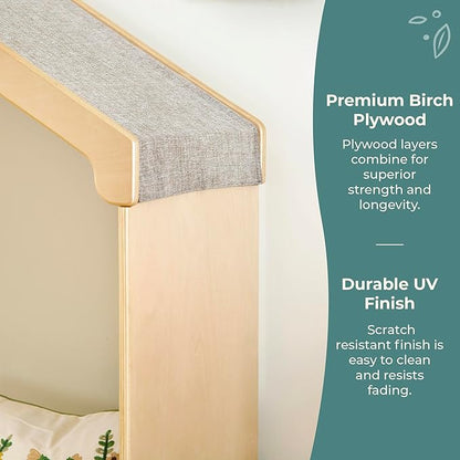 Guidecraft EdQ Kids' Reading Nook - Natural: Wooden Storage Bench Bookcase Organizer with Divided Cubbies and Bins for Books and Toys | Preschool and Homeschool Furniture