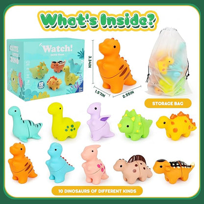 Dinosaur Toys,Montessori Preschool Learning Activities Fine Motor Toys for Kids,10 pcs Little People Dinosaur Matching Games for 2-3 Year Old Boys Girls