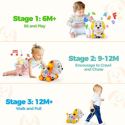 Musical Baby Toys 6-12 Month, 1st First Birthday Gift for 1 Year Old Boys Girls, Crawling & Walking Puppy Toy 6 7 8 9 10 12-18 Month Old Bilingual Learning Developmental Toy for Baby Boy Girl Age 1-2