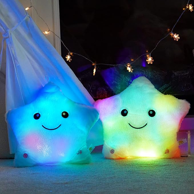 BSTAOFY 13'' Light up Musical Twinkle Star Plush Pillow, Soft Creative Lullaby Glowing Singing Star Plush Toy, Birthday for Kids Toddlers Boys Girls, White