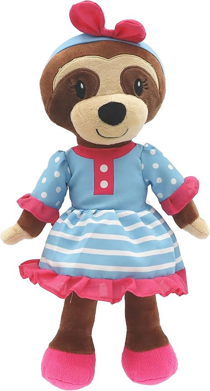 Playtime by Eimmie Soft Baby Doll Sofie The Sloth - 14" Plush Rag Doll with Embroidered Features for Girls, Boys, Toddlers & Infants - Educational Stuffed Animal for Imaginative Play