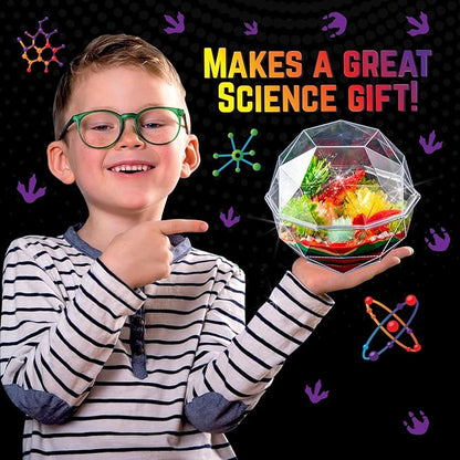 Original Stationery Dinosaur Crystal Growing Kit - Multicolor, 17-Piece, Ages 7 & Up - DIY Science Terrarium Kit with Moss & Dino Figures - Grow Your Own Crystals - Boys Birthday Gifts