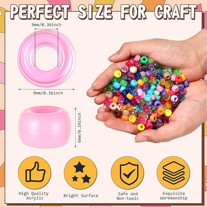 21000 Pcs Pony Beads Bulk 6 x 9 mm Plastic Kandi Beads for Bracelet for Multicolor Craft Making Rainbow Necklace Jewelry Key Chain DIY Braids (72 Colors,Bright)