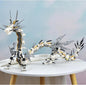 HIGH GODO Dragon Building Blocks Sets for Adults, White Mechanical Dragon Animal Building Model Collectible Display Toys, Cool Creative Gifts for Boys Teens Fans (1485 Pieces)