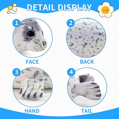 Sew Butiful Seal Stuffed Animal Toy, Cute plushies, 12" Seal Plush Pillow Gift for Girls Kids Children Birthday Christmas (Small)
