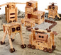 Jovi-mindly＆Notchies Space Wooden Blocks Set 101 PCS Create 40+ Shapes,Toys Educational Wooden Building Blocks Puzzles for Kids Ages 5-8 Boys and Girls,Truck/Excavator,FSC Certified